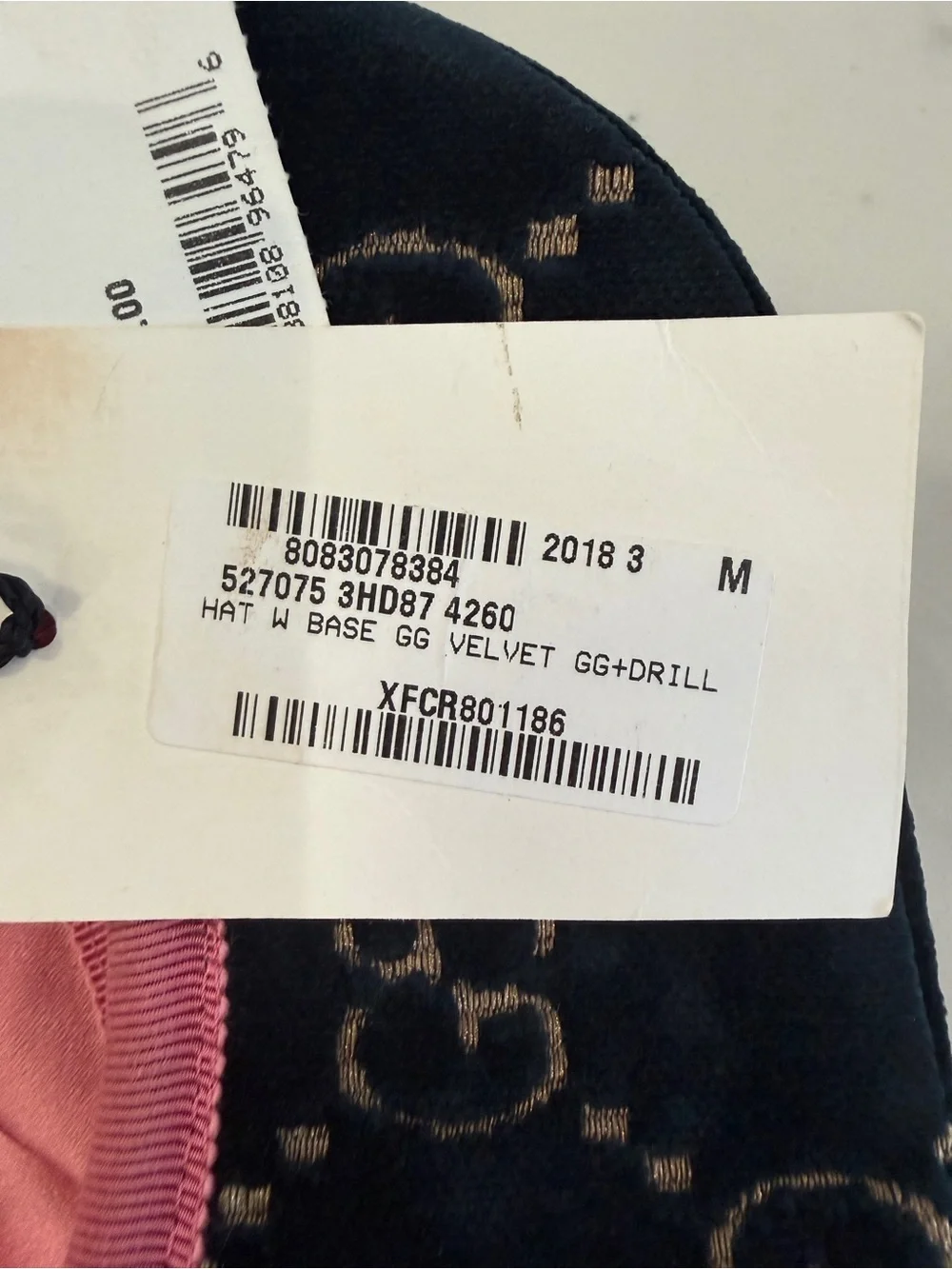 Gucci GG Logo Velvet Baseball Hat